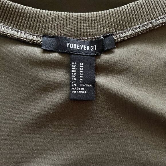 Forever 21 Olive Green Sweater Bodycon Mini Dress; SZ M; Good Condition - Picture 6 of 8
